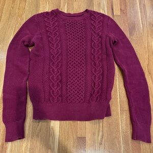 Cable Knit Burgundy Sweater